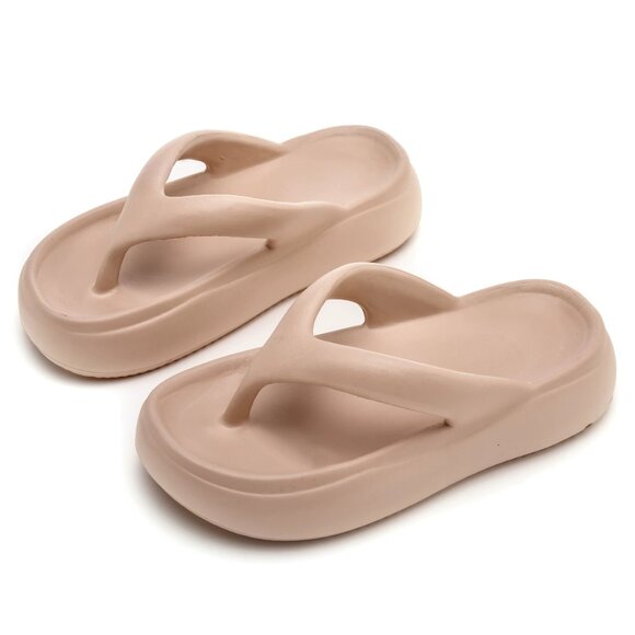 Women's height-enhancing flip-flops, beach vacation sandals.!!!sand color - Picture 1 of 5